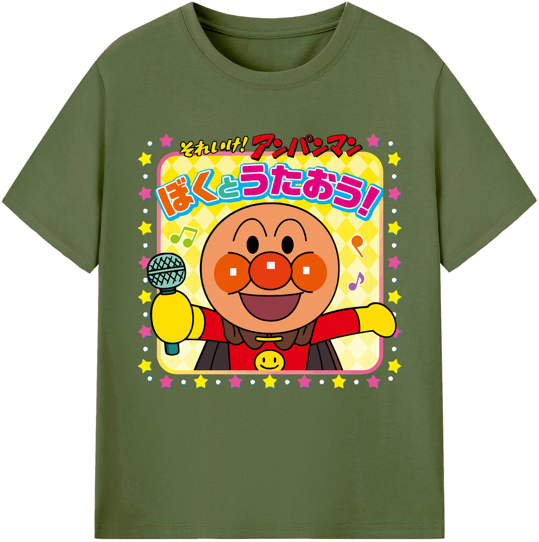 （画像用） アンパンマン Anpanman 綿100％半袖Tシャツ（フロントプリント）